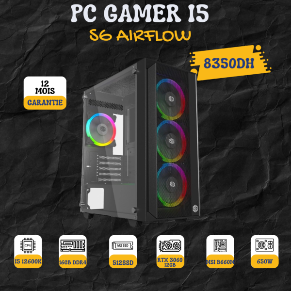 PC Gamer  i5 12600K/512GBSSD/16GB/RTX 3060 12GB